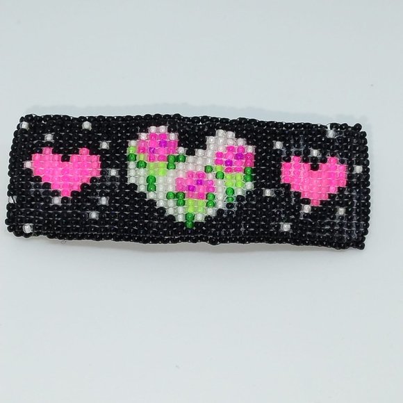 Beaded Barrette-Hair Clip-Handmade Beaded Barrette - Picture 3 of 4